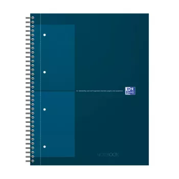 Oxford International Collegeblock Notizbuch, DIN A4+, kariert, Hardcover, spiralgebunden, 80 Blatt, 1 Stück 400191243