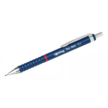 Rotring Tikky Retro mechanischer Bleistift 0,5 mm, blau verchromte Zierringe 2202566