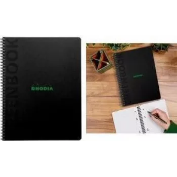 Rhodia Greenbook College Notizbuch A5+ kariert Schwarz 119924C