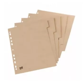 Oxford TOUAREG A4 Kartonregister, 5-Tab, Blank, Beige, Recyclingpapier 280 g/m², Universallochung (1 Satz) 100204964