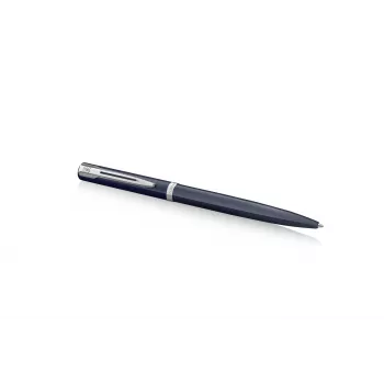 Waterman Impression Kugelschreiber – Blauer Lack, Chrom-Zierring, Mittlere Spitze, Geschenkbox 2225468