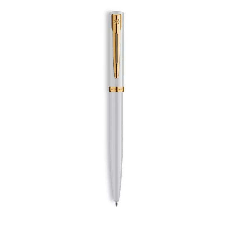 Waterman Allure Impression Kugelschreiber, Weiß Lack, Gold Zier, Mittlere Blaue Tinte 2225511