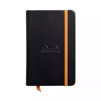 RHODIA RHODIARAMA Notizbuch 90 x 140 mm liniert schwarz Kunstleder Hardcover 96 Blatt 118642C
