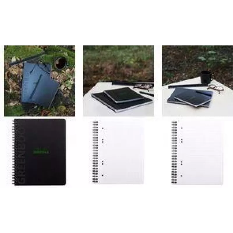 RHODIA GREENBOOK Collegeblock A5+ kariert, schwarzer Umschlag aus Recyclingmaterial 119913C