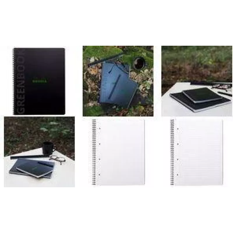 RHODIA Greenbook College Block A4+ liniert, schwarzer Umschlag aus Recyclingpapier 119914C