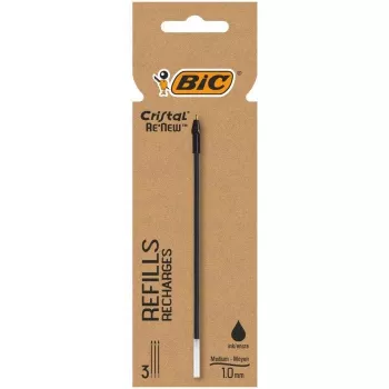 BIC Cristal RE'NEW Kugelschreiber-Mine, Schwarz, Fein 0,32 mm, 1 Stück 503839