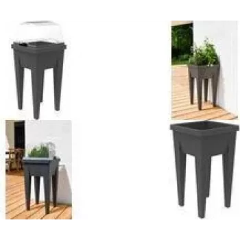 EDA Mini Hochbeet VEG&Table Aromatique, Anthrazit, 23L, 385x385x680mm 013927 G.ANT CX