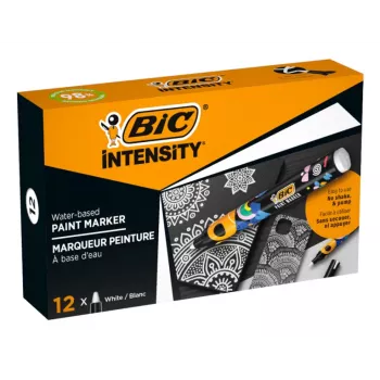 BIC Intensity Permanentmarker, Weiß, Rundspitze, 1,5-2,3 mm, 1 Stück, 98% recycelt 5274251