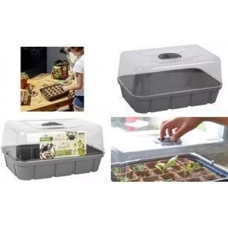 EDA Mini-Gewächshaus Größe L Anthrazit 15,7L 560x250x240mm 013933 G.ANT CX
