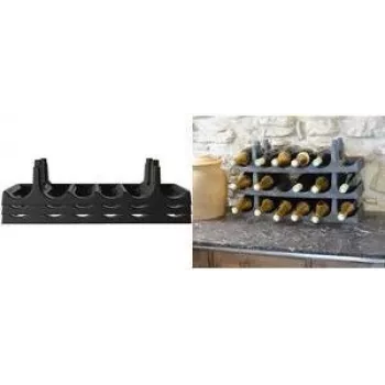 EDA Flaschenregal-Set, 6 Flaschen pro Ebene, Anthrazit, 3-teiliges Set für 18 Flaschen, Polypropylen (010702)