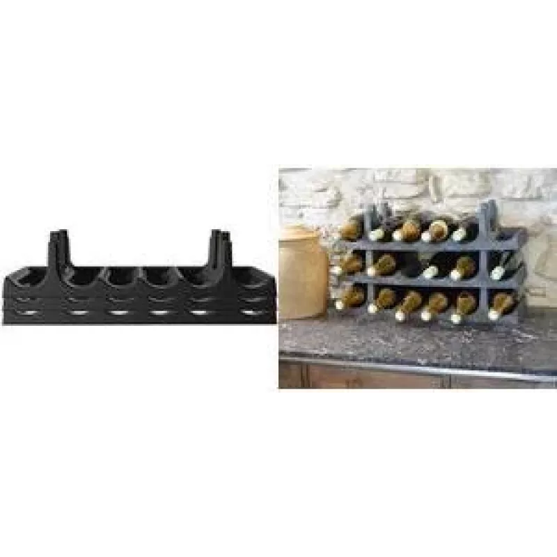 EDA Flaschenregal-Set, 6 Flaschen pro Ebene, Anthrazit, 3-teiliges Set für 18 Flaschen, Polypropylen (010702)