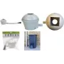 EDA Regenwassersammler-Set für Regentonnen, Grau, mit Filter und Überlaufstopp, 1 Stück (010916 G SX10)
