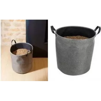 EDA Pellets-Aufbewahrungstasche, 60 Liter, Dunkelgrau, 30 kg Kapazität, Filz, Zusammenklappbar, mit Tragegriffen 010488 G/NO