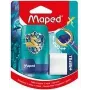 Maped Dragon Anspitzer & Radiergummi Kombi - Doppelter Spitzbehälter mit integriertem Radiergummi, 1 Stück (049224)