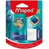 Maped Dragon Anspitzer & Radiergummi Kombi - Doppelter Spitzbehälter mit integriertem Radiergummi, 1 Stück (049224)