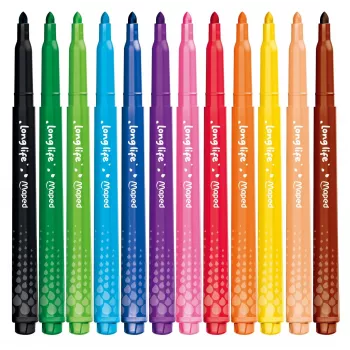 Maped Color'Peps Long Life Filzstifte, verschiedene Farben, 12 Stifte (844000)