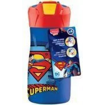 Maped PICNIK Superman Trinkflasche aus Edelstahl 0,43 L Blau/Rot mit Strohhalm 871233