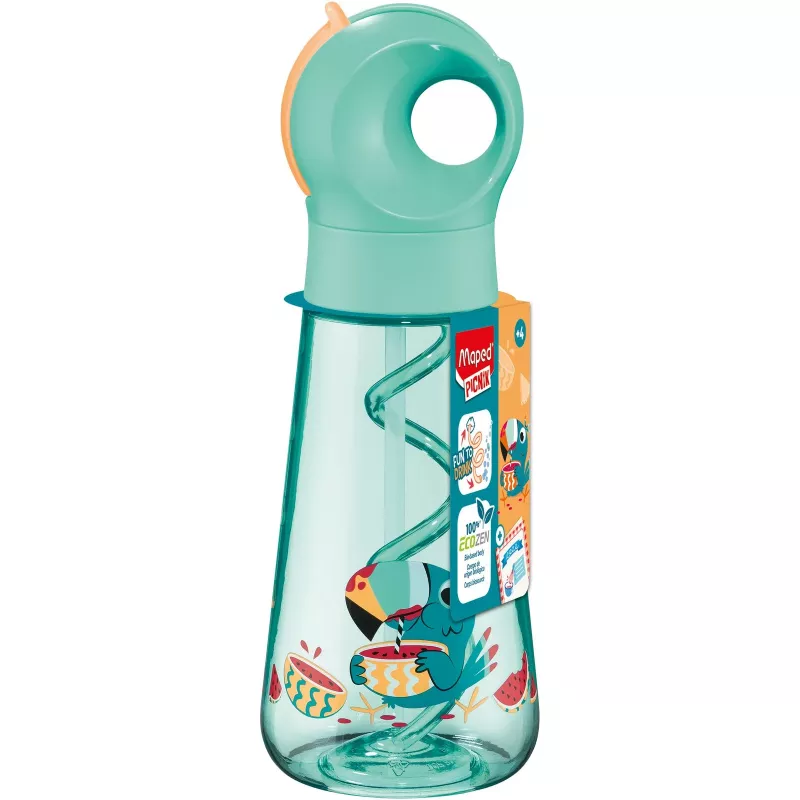 Maped PICNIK TUKAN Trinkflasche 0,5 L Grün Ecozen mit Strohhalm 873103