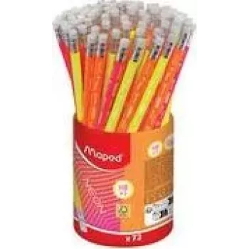 Maped Neon HB Graphitstift mit Radiergummi, dreieckig, 72er-Pack Etui 853789FC