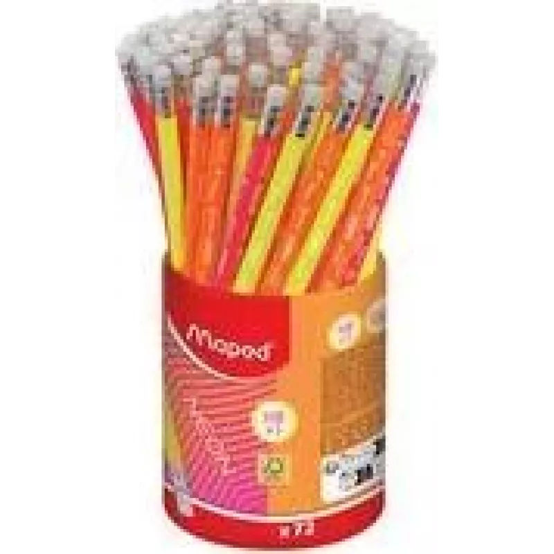 Maped Neon HB Graphitstift mit Radiergummi, dreieckig, 72er-Pack Etui 853789FC