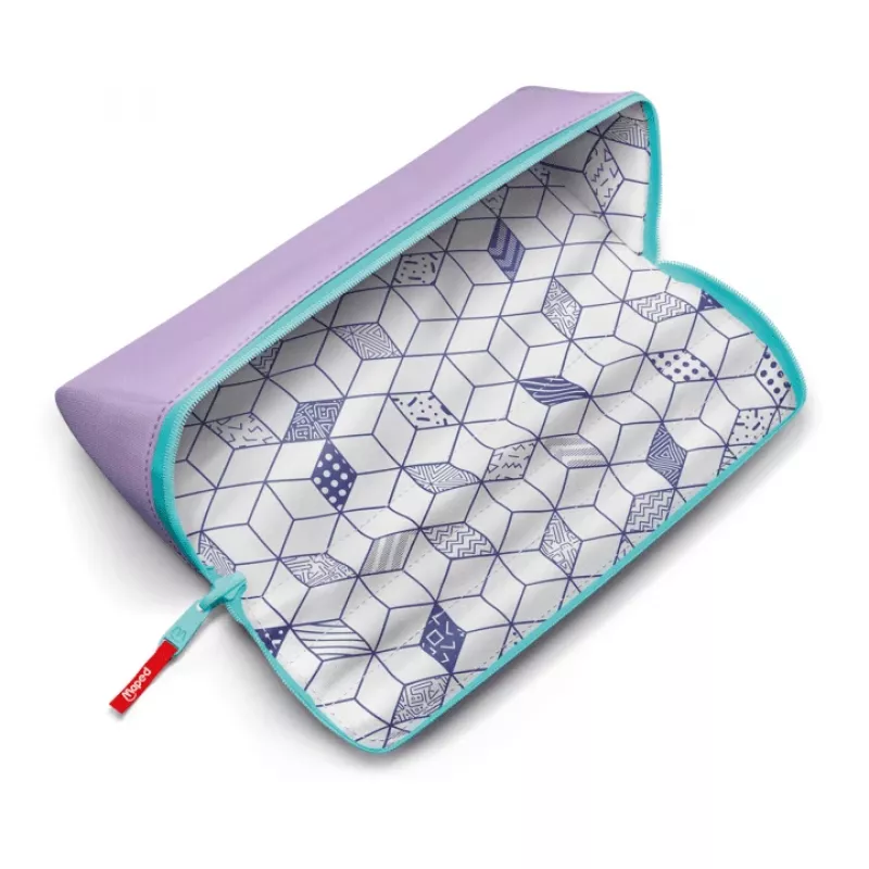 Maped XXL Classic Pastel Sweet Purple dreieckiges Federmäppchen mit extrabreiter Öffnung und beidseitigem Design 931910