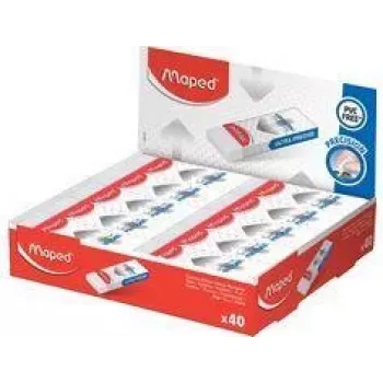 Maped Technic PRECISION Kunststoff-Radierer, Weiß, 40er-Displaybox (126111)