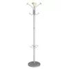 MAUL Stily Garderobenständer mit Schirmhalter, Silber, Holzhaken, 8 Haken, 1750 mm 9403270