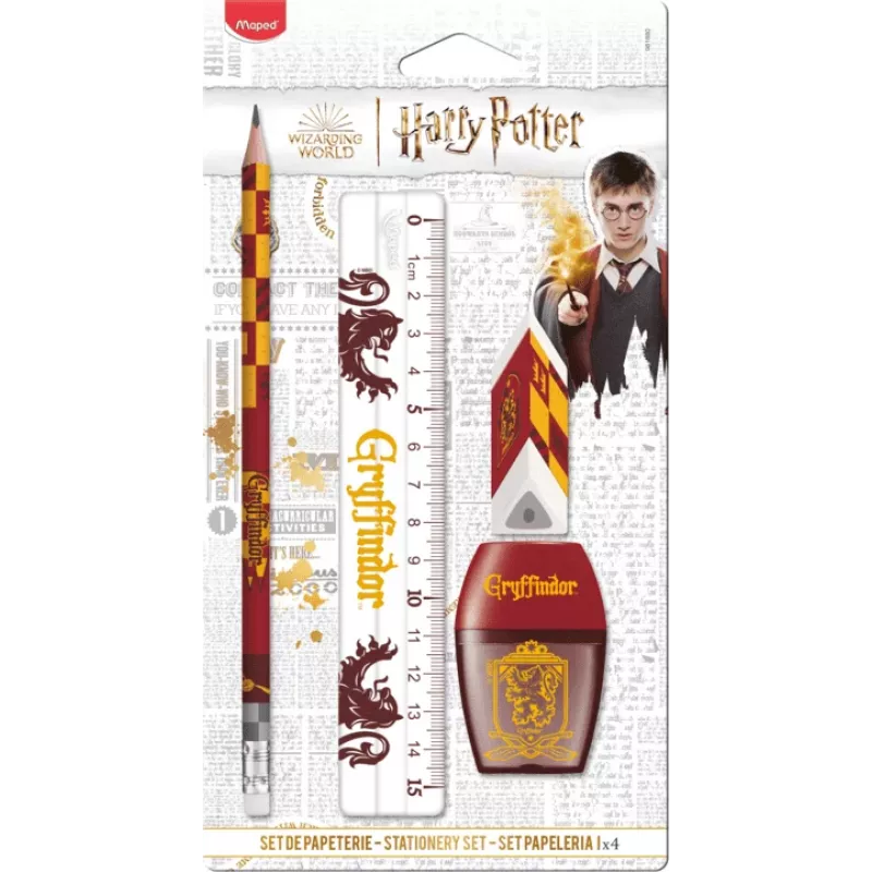 Maped Harry Potter Gryffindor Schreibset, 4 Teile, Blisterpackung (981880)