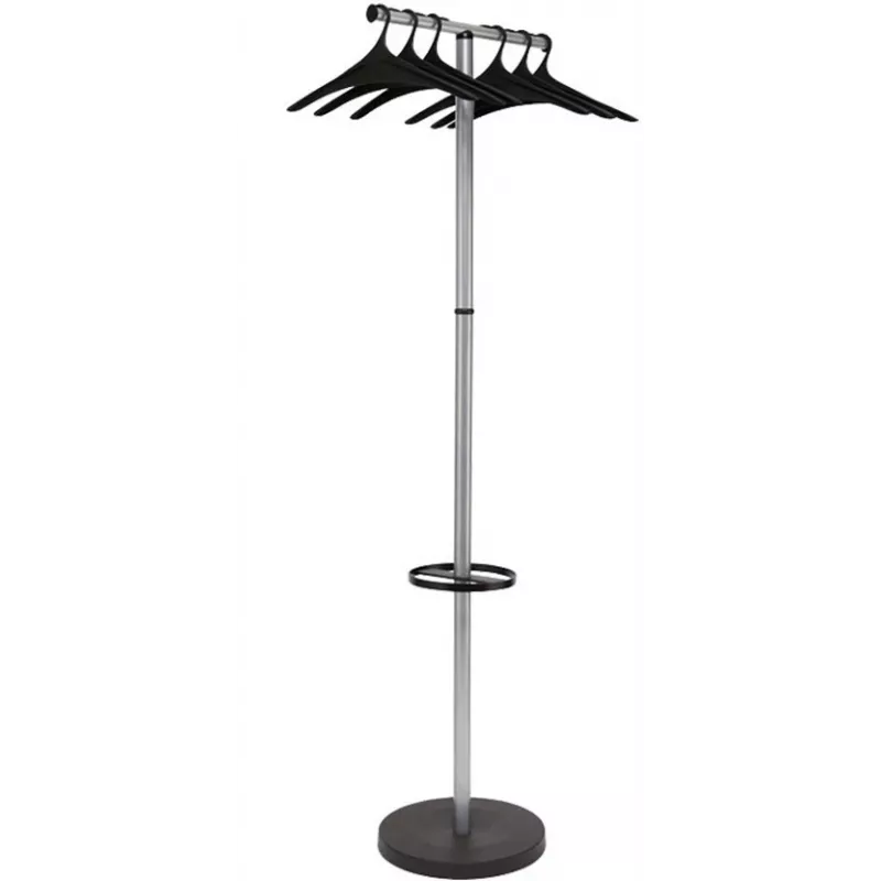 MAUL Wavy-2 Garderobenständer mit Schirmhalter, Silber/Schwarz 9405390