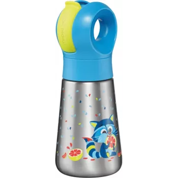 Maped PICNIK Isolierflasche Waschbär, 350 ml Edelstahl mit Strohhalm 873001