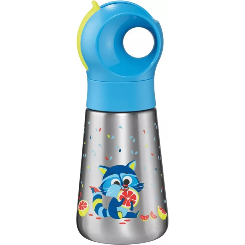 Maped PICNIK Isolierflasche Waschbär, 350 ml Edelstahl mit Strohhalm 873001