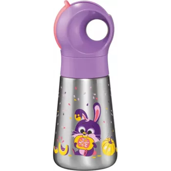 Maped PICNIK Isolier-Trinkflasche Hase 350 ml Edelstahl mit Strohhalm 873002