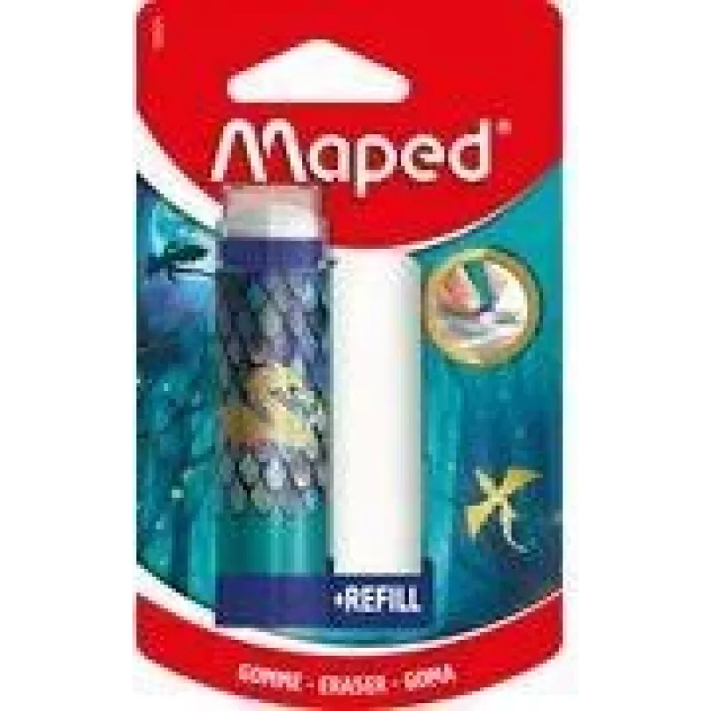Maped DRAGON Twist-Out Kunststoff-Radierer mit Nachfüllung, Lippenstift-Format, Blisterverpackung 152024