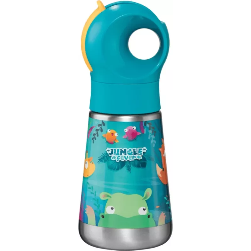 Maped PICNIK Isolier-Trinkflasche Jungle Fever 350 ml Edelstahl Türkis mit Strohhalm