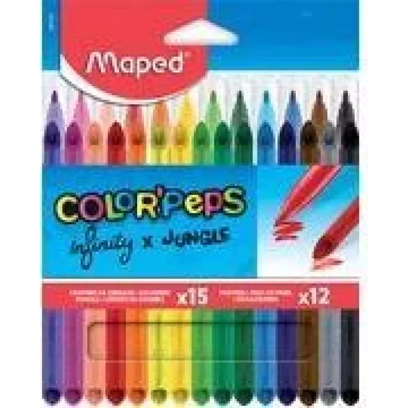Maped INFINITY & COLOR'PEPS Kombi-Kunstset, 27 Teile, verschiedene Farben, Kartonetui 984744