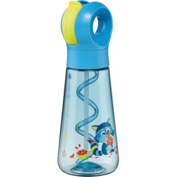 Maped PICNIK Raccoon Trinkflasche 0,5 L Blau mit Strohhalm 873101