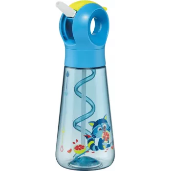 Maped PICNIK Raccoon Trinkflasche 0,5 L Blau mit Strohhalm 873101