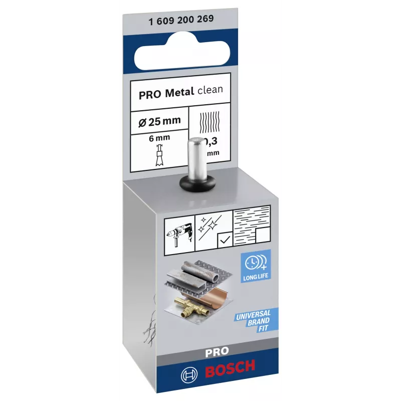 Bosch 1 609 200 269 Stiftdrahtbürste, gewellter Stahl, 25 mm, 6 mm Schaft