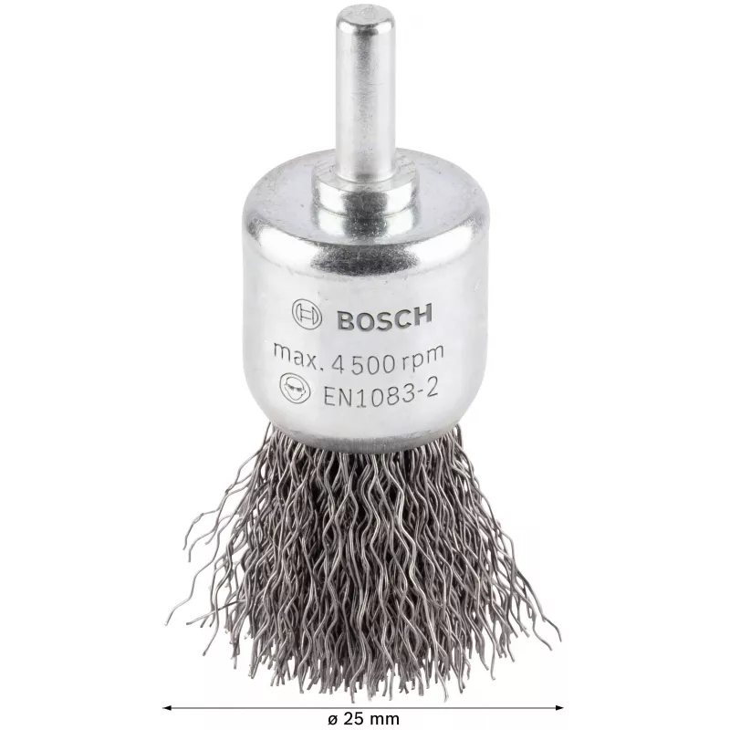 Bosch 1 609 200 269 Stiftdrahtbürste, gewellter Stahl, 25 mm, 6 mm Schaft