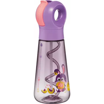 Maped PICNIK Rabbit Trinkflasche 0,5L Lila mit Strohhalm 873102