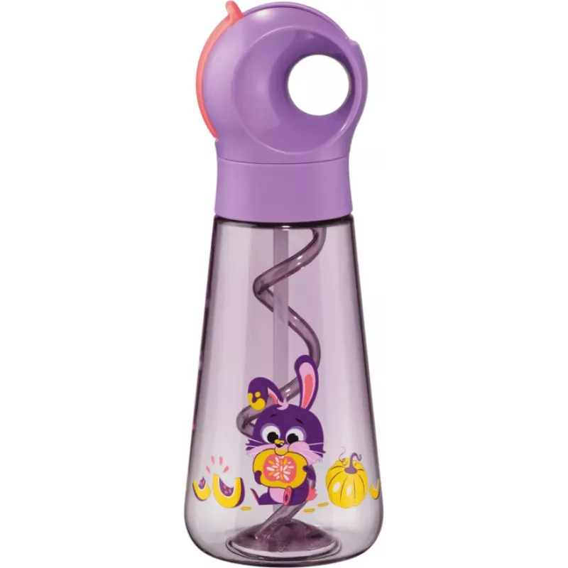 Maped PICNIK Rabbit Trinkflasche 0,5L Lila mit Strohhalm 873102