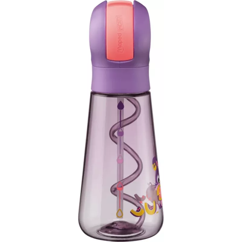 Maped PICNIK Rabbit Trinkflasche 0,5L Lila mit Strohhalm 873102