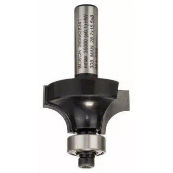 Bosch Expert for Wood Abrundfräser 8 mm Schaft, R1 8 mm, 15,5 mm Schneidenlänge, 53 mm Gesamtlänge 2608628341