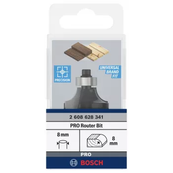 Bosch Expert for Wood Abrundfräser 8 mm Schaft, R1 8 mm, 15,5 mm Schneidenlänge, 53 mm Gesamtlänge 2608628341