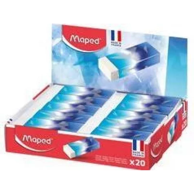 Maped ARCTIC Kunststoffradierer, Weiß, 20er-Displaybox, Phthalatfrei & PVC-frei 116125