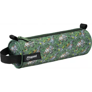 Maped Dinosaurier Roll-Up Federmäppchen, Neopren, Grün/Schwarz, Reißverschluss, 1 Stück 932909