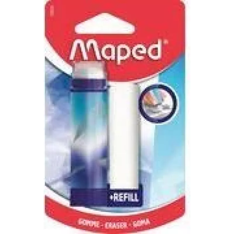 Maped ARCTIC Radiergummi mit Drehmechanik und Nachfüllung, Lippenstift-Stil, Weiß, 1 Set (2 Radiergummis) 152026