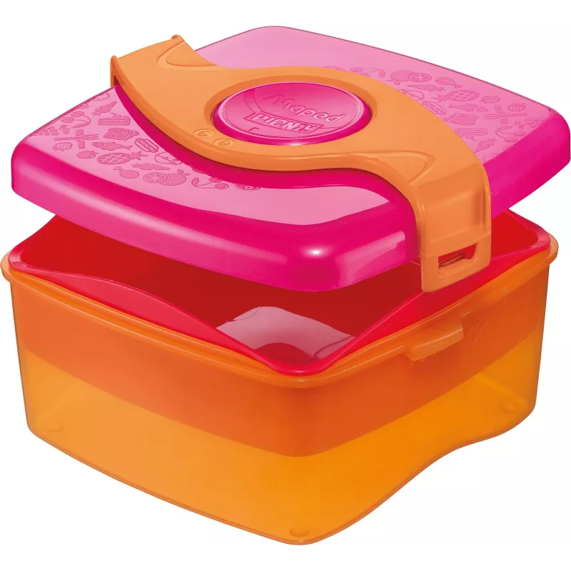 Maped PICNIK ORIGINS Brotdose 1,4L Pink/Orange mit 2 Fächern und herausnehmbarem Behälter 870107