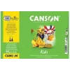 Canson Kids Zeichenpapierblock A4 90g/m² Weiß Leicht gekörnt 50 Blatt für Bleistift und Buntstift C629012000