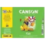 Canson Kids Zeichenpapierblock A4 90g/m² Weiß Leicht gekörnt 50 Blatt für Bleistift und Buntstift C629012000